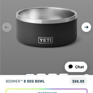 Yeti Boomer Dog Bowl 8 NIB Black